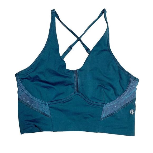 Lululemon Bonded Longline Sports Bra & Just Breathe Pant Set Alberta Lake Size 6 - Picture 8 of 14